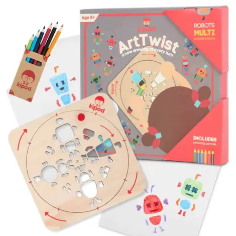 Kit desen si trasare Kipod- Sablon rotativ Montessori, Roboti