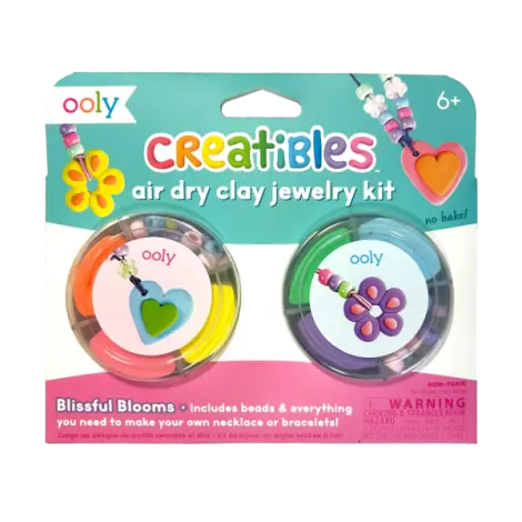 Kit DIY bijuterii Creatibles Flori Fermecate- plastilina cu uscare la aer - set de 6 culori si accesorii