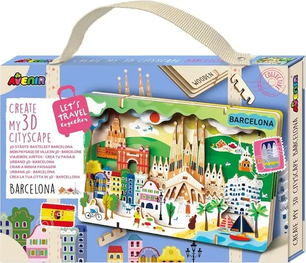 Kit DIY - Creaza Peisaj Urban 3D din lemn - Barcelona