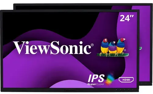 Kit doua monitoare IPS WLED ViewSonic 24inch VG2448_H2, Full HD (1920x1080), VGA, HDMI, DisplayPort, Boxe (Negru)
