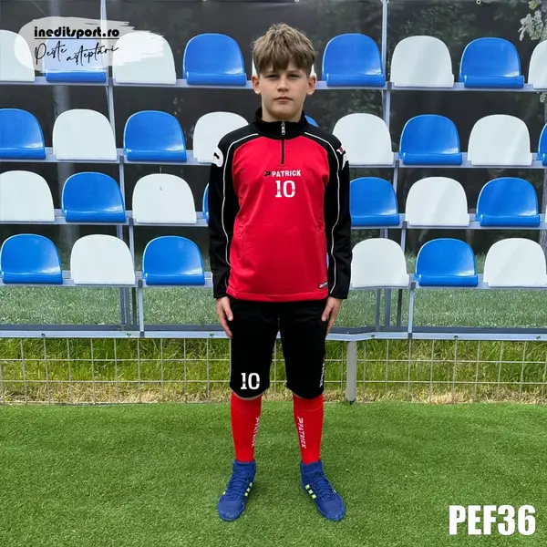 Kit echipament bluza fleece si bermude PATRICK EF36 S, ROȘU CU NEGRU
