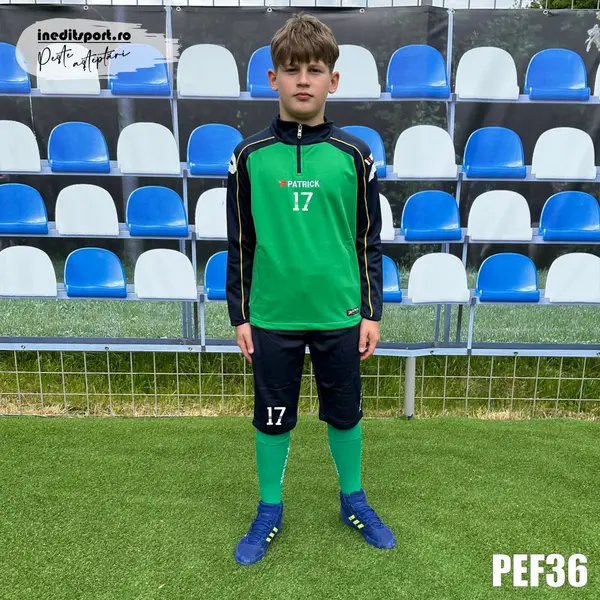 Kit echipament bluza fleece si bermude PATRICK EF36 S, VERDE CU BLEUMARIN