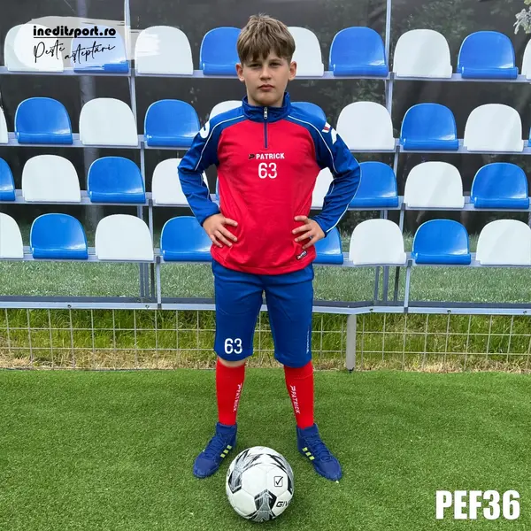 Kit echipament bluza fleece si bermude PATRICK EF36 XL, ROȘU CU ALBASTRU