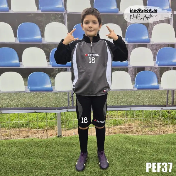 Kit echipament bluza fleece si bermude PATRICK EF37 2XL, NEGRU CU GRI