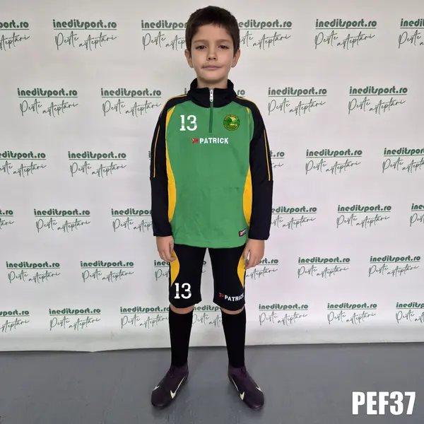 Kit echipament bluza fleece si bermude PATRICK EF37 3XS, VERDE CU BLEUMARIN