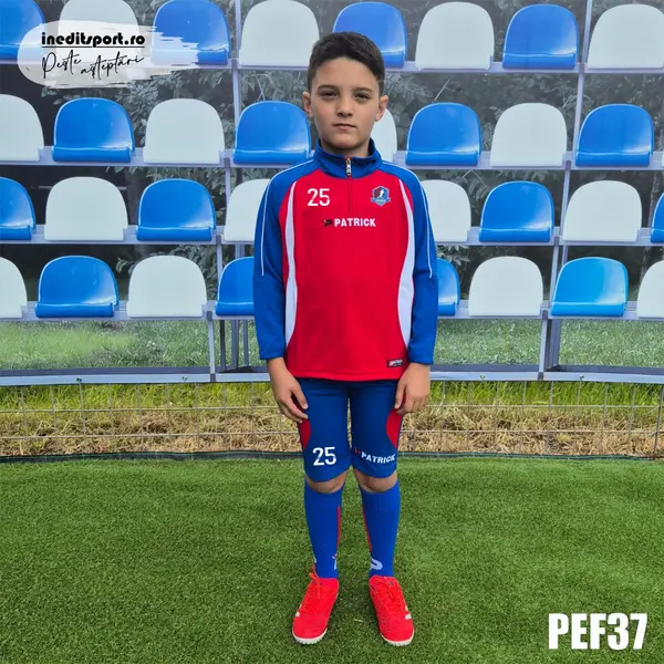 Kit echipament bluza fleece si bermude PATRICK EF37 ALBASTRU CU ROSU, 2XS