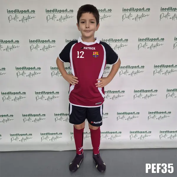 Kit echipament fotbal copii Patrick EF35 3XS, BLEUMARIN CU VISINIU