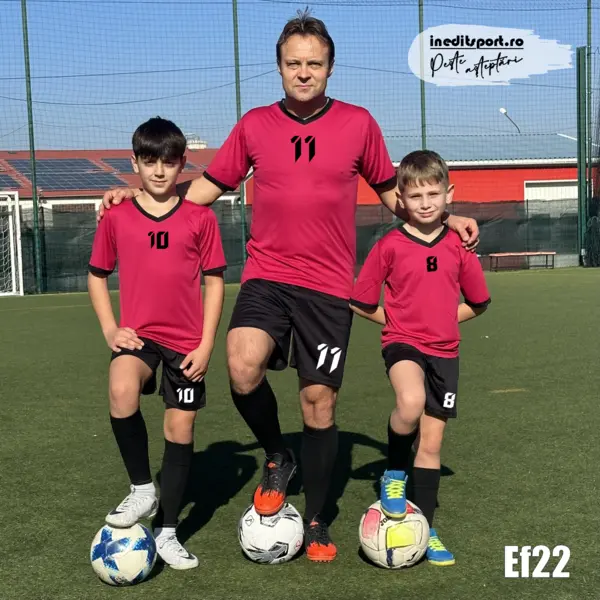Kit echipament fotbal copii si adulti INEDIT SPORT PEF22C 4XS, Bordo
