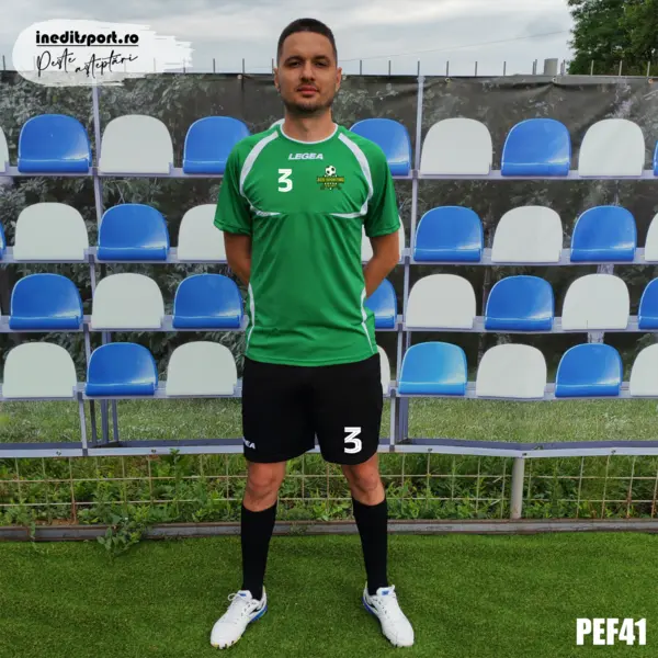 KIT Echipament fotbal copii si adulti personalizat - PEF41 Tricou verde, sort negru, M