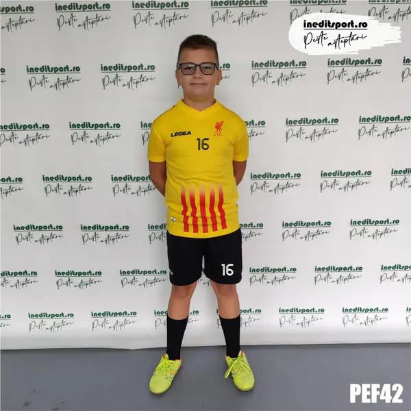 Kit echipament fotbal copii si adulti personalizat- PEF42 3XS, Galben