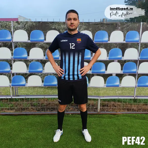 Kit echipament fotbal copii si adulti personalizat- PEF42 L, Bleumarin