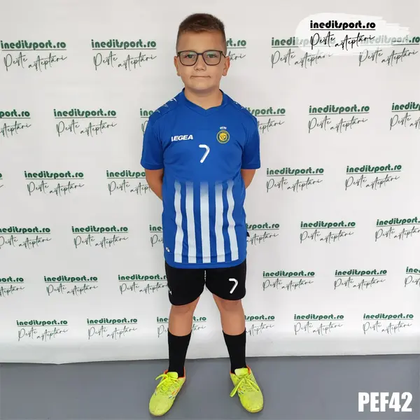 Kit echipament fotbal copii si adulti personalizat- PEF42 S, Albastru