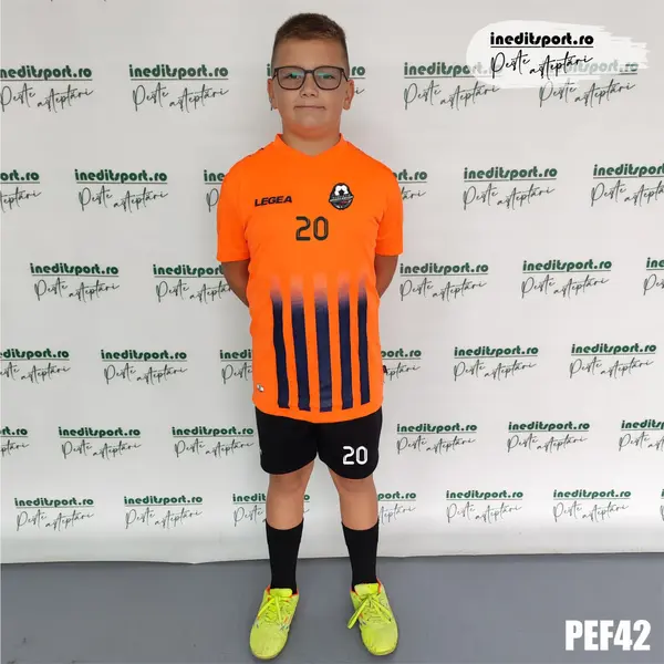Kit echipament fotbal copii si adulti personalizat- PEF42 XS, Portocaliu