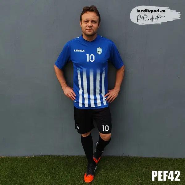 Kit echipament fotbal copii si adulti personalizat- PEF42 XXL, Albastru