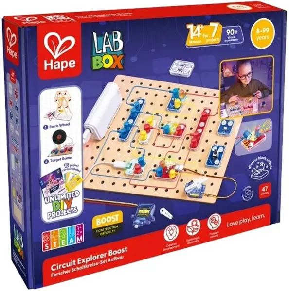Kit educațional HaPe International LabBox - Studiu de circuit, 47 de piese