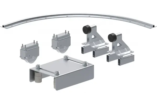 Kit feronerie pentru poarta culisanta la 90°, curba cu R=0.5m, Otel Galvanizat, KA8103.050
