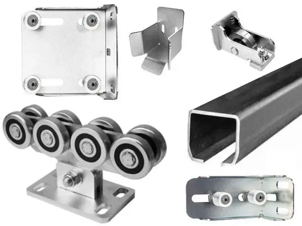 Kit feronerie poarta autoportanta 500Kg cu console superioare suplimentare, C65H+G