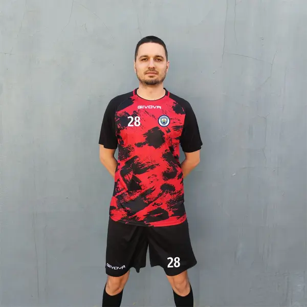 Kit Givova Art Interlock EF46 ROSU-NEGRU, M