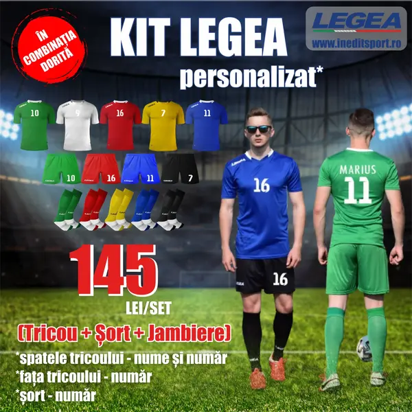 Kit Legea personalizat copii si adulti PEF2 3XS, Roșu