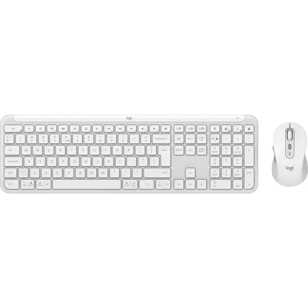 Kit Logitech Tastatura + Mouse Wireless Signature Slim MK950, Easy-Switch, Alb