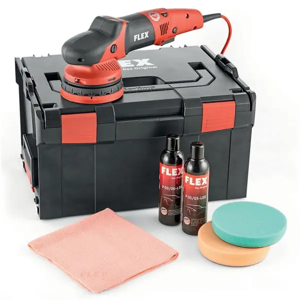 Kit masina de polish orbitala XCE 10-8 125, 1010W, taler 125mm, max 440 rot/min, orbita de 8mm, Flex