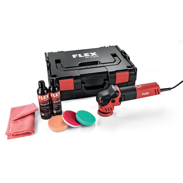 Kit masina de polish orbitala XFE 7-12 80, 700W, taler 75mm, max 5500 rot/min, orbita de 12mm, Flex