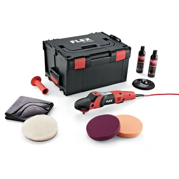 Kit masina de polish rotativa PE 14-2 150, 1400W, taler 125mm, max 2100 rot/min, Flex