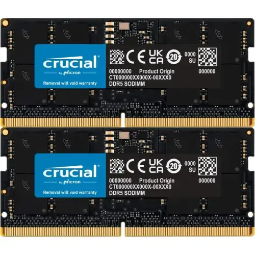 Kit Memorii SO-DIMM Crucial CT2K64G56C46S5, 128 GB, DDR5-5600 MHz, CL 46, Dual Channel