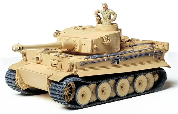Kit model militar Tamiya: Tancuri - Tanc german Tiger I, Africa, 1 figurină