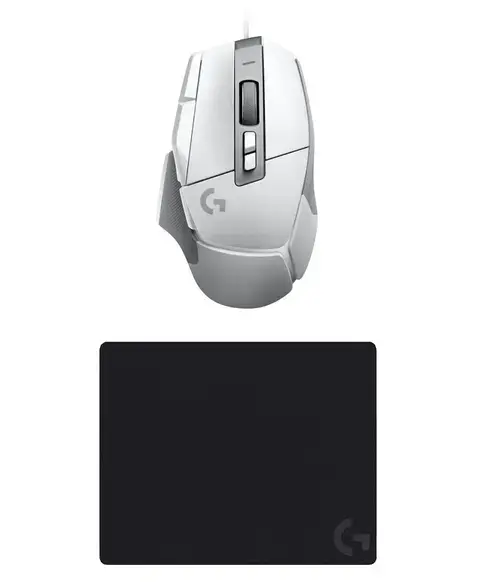 Kit Mouse Logitech G502 X, Wired, USB + Mouse Pad G240 (Alb)