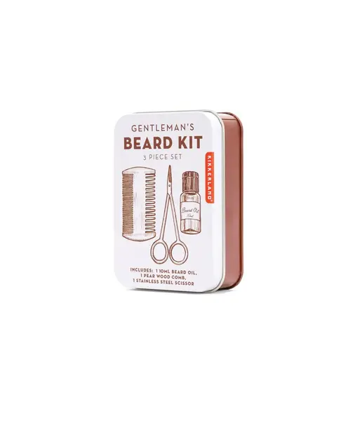 Kit pentru ingrijirea barbii - Gentleman's Beard Tin | Kikkerland