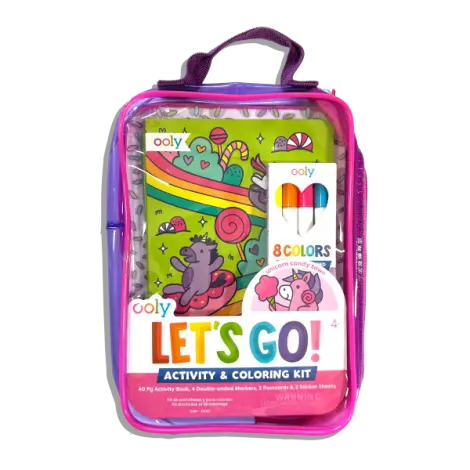 Kit portabil de activitati si colorat - Unicorni - Let s Go! Unicorn Candy Town