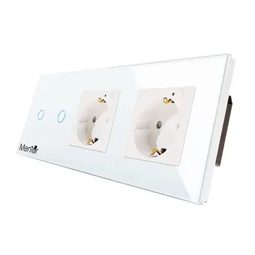 Kit Priza si Intrerupator Smart Wireless Mentor ES026 2.2 incastrat WiFi 16A 4x1000W