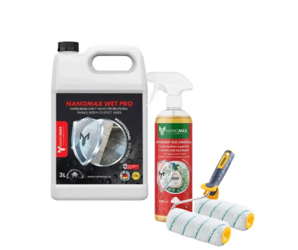 KIT PROTECTIE „Efect Premium” KIT Recondiționare Premium – Efect Umed Intens & Protecție Lungă Durată Impermeabilizant Protectie Premium Wet Pro, 3L,
