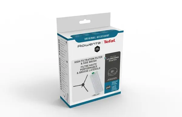 Kit Rowenta ZR185002 cu filtru de inalta performanta si perii laterale compatibil cu aspiratorul robot Rowenta X-Plorer S75 si S75+ seriile RR85xx