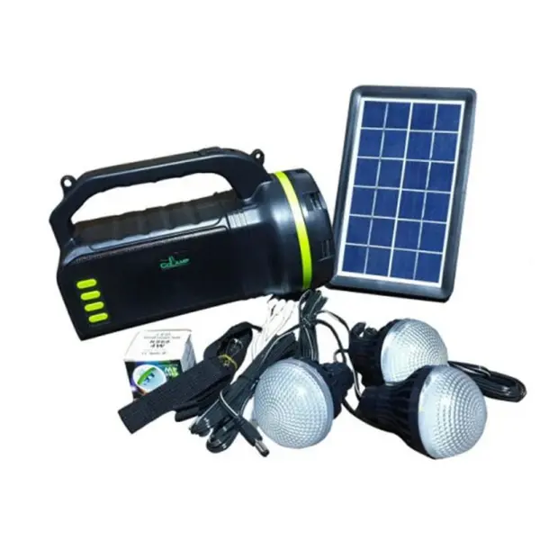 Kit Solar GDLite GD2000A - 9000mAh, 3 Becuri LED, Lanterna 10W, Boxa Bluetooth, Radio FM AM, USB