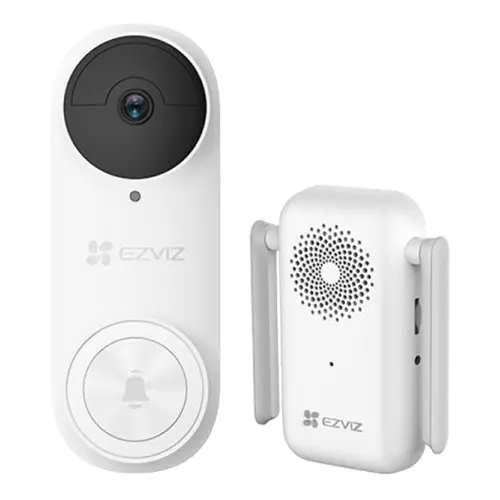 Kit sonerie video EZVIZ WiFi rezolutie 3k acumulator 5200mAh PIR detectie miscare unghi vizualizare ultra-larg SDcard - CS-DB2-Pro-3K
