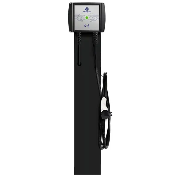 Kit suport metalic + statie incarcare masini electrice, 22 kW, trifazata, cablu Type 2, curent setabil 8-32 A, aplicatie mobila RFID Ampevo AMP322T2GC