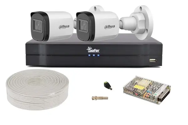 Kit supraveghere video 2 camere, FULL HD, IR 30m, DVR 4 canale, SAF-2XEB1A21
