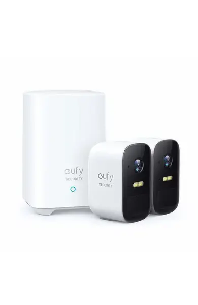 Kit supraveghere video eufyCam 2C Security wireless, HD 1080p, IP67, Nightvision, 2 camere video (Alb)
