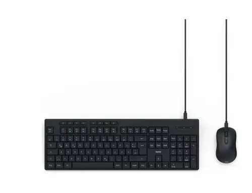 Kit tastatura si mouse HAMA CKM-200, USB, Layout RO (Negru)