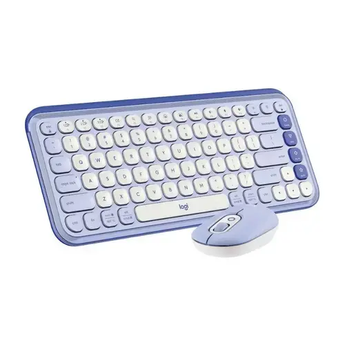 Kit tastatura si mouse Logitech Pop Icon Combo, Bluetooth, Layout US (Mov)