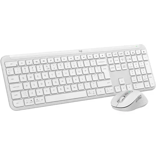 Kit tastatura si mouse Logitech Wireless Signature Slim MK950, 2.4GHz&Bluetooh, Easy-Switch, Flow (Alb)