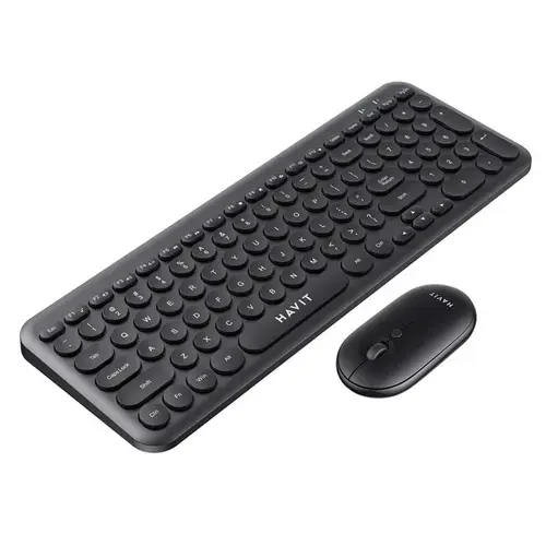 Kit tastatura si mouse office HAVIT KB254GCM, Wireless 2.4 GHz, US layout, Negru