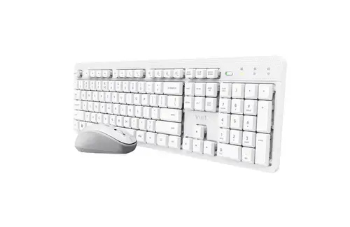 Kit tastatura si mouse Trust Ody II, Wireless, USB (Alb)