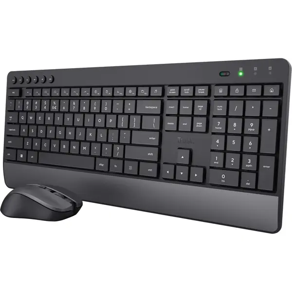 Kit tastatura si mouse Trust Trezo Comfort, Wireless, Negru