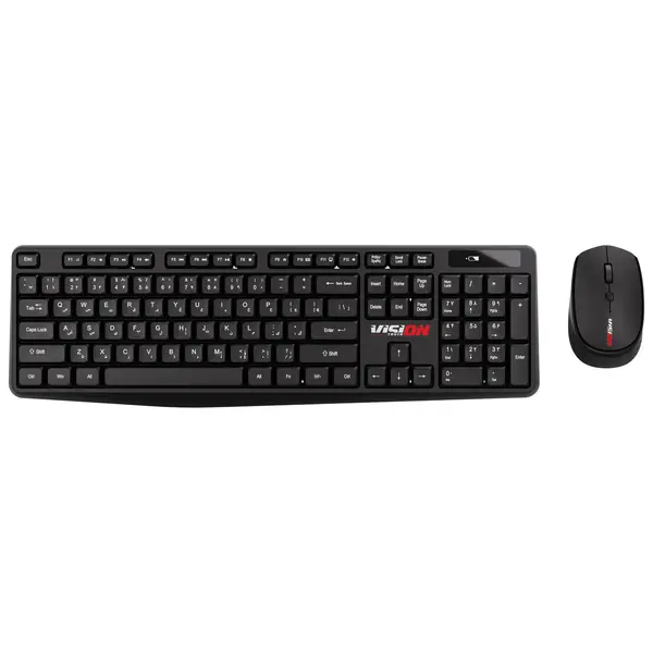 Kit tastatura si mouse Vision Touch VPACK01N, Wireless, Negru