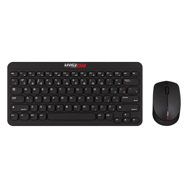 Kit tastatura si mouse Vision Touch VPACK02N Compact, Wireless, Negru