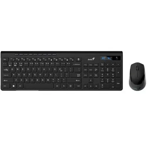 Kit Tastatura si Mouse Wireless Genius SlimStar 8230, 104 taste, 1200 dpi, 3 butoane, BT5.3 + 2.4G, USB (Negru)