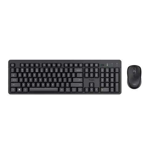 Kit tastatura si mouse Wireless TRUST Ody II 25018, USB (Negru)